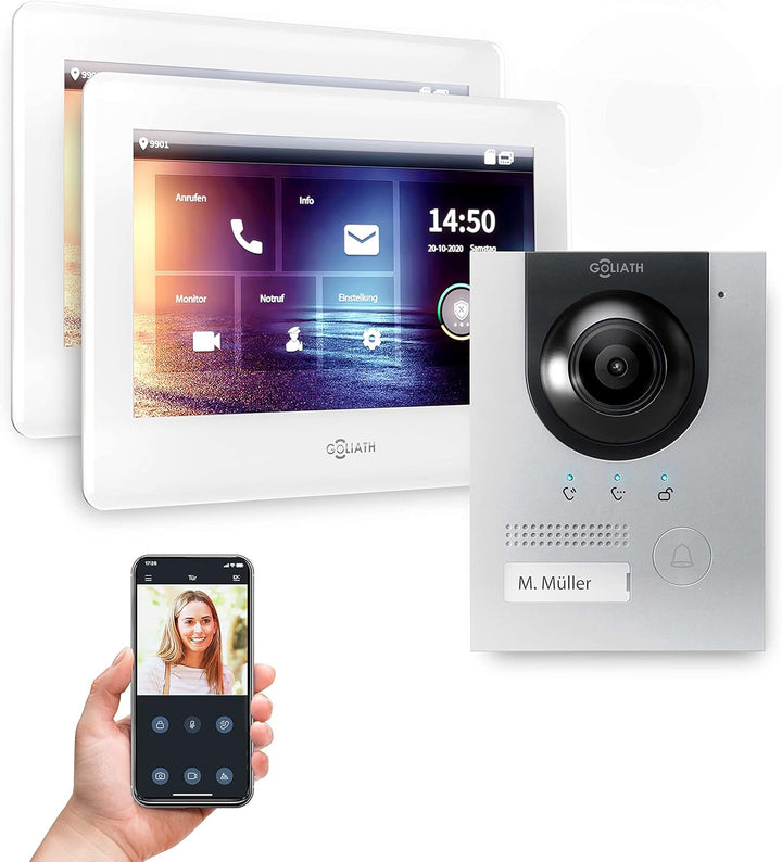 Goliath Hybrid | IP | Full-HD Video Türsprechanlage | App | 1-Fam | 2 x Full-Touchscreen 17,78 cm (7