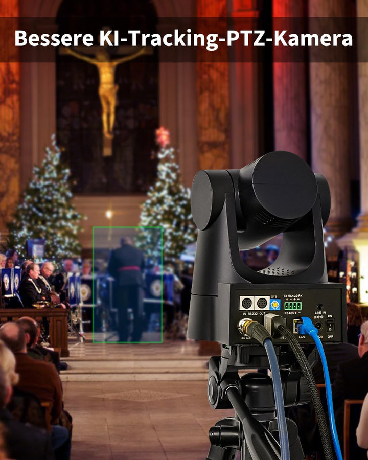FoMaKo 30x NDI PTZ Kamera mit 3G-SDI/HDMI/IP, 30x optischer Zoom, FHD 1080P 60 IP Live Streaming PTZ