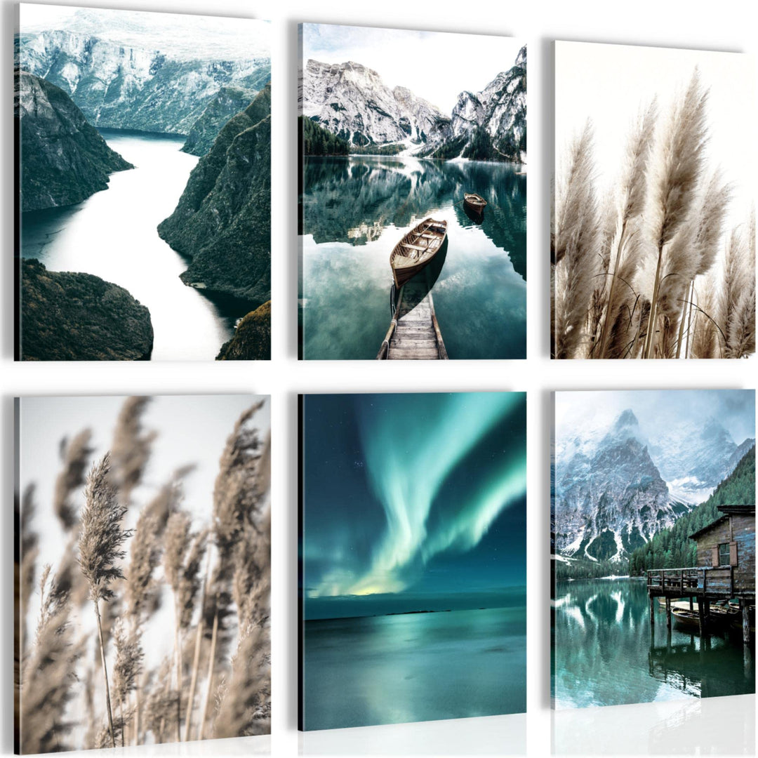 Novart Wandbilder - KEIN EXTRA RAHMEN BENÖTIGT - Wohnzimmer Schlafzimmer - Bilder Modern Natur Berge