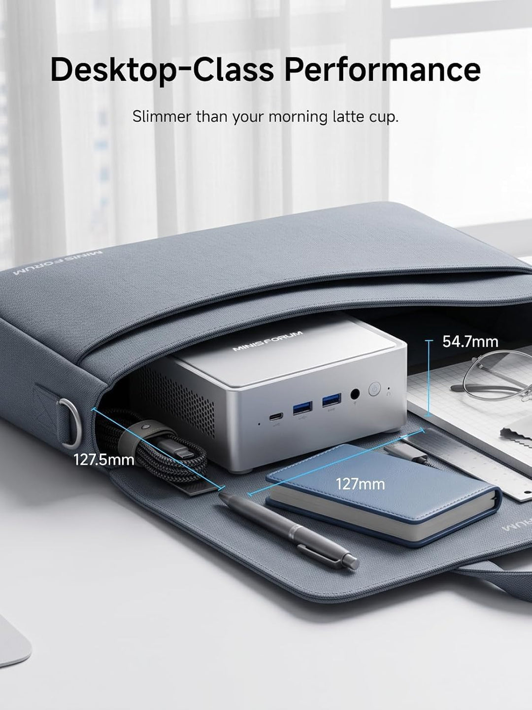 MINIS FORUM NAB9S Mini PC, Core i9-13900HK 14C/20T Prozessor bis zu 5,4 GHz, Intel Iris Xe Graphics,