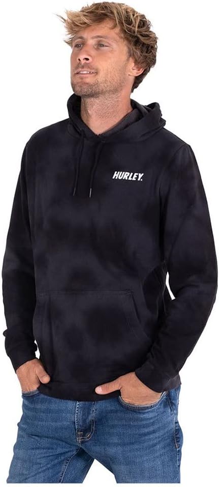 Hurley Herren M Fastlane Tie Dye Summer Pullov Sweatshirt S Schwarz, S Schwarz