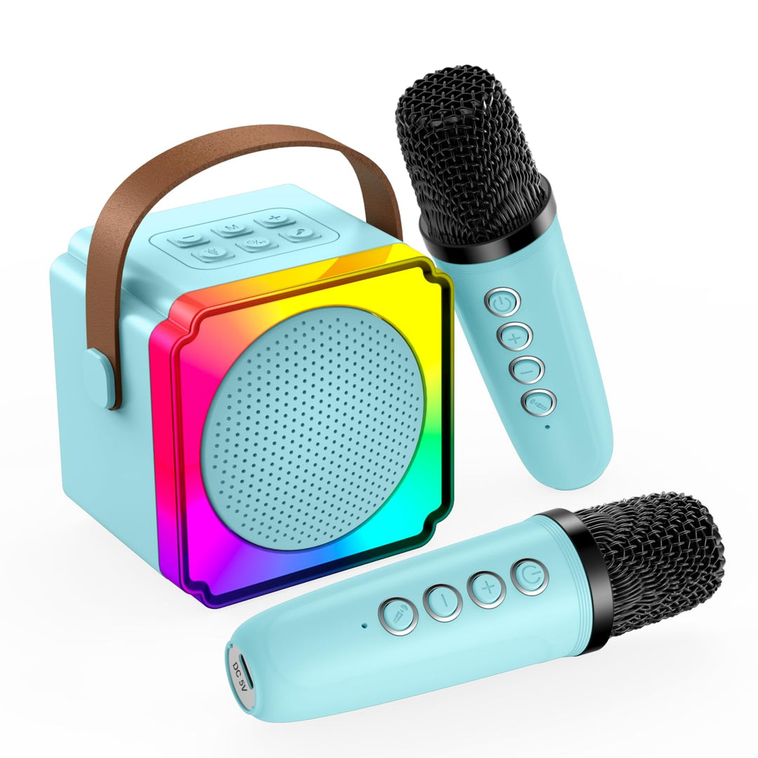 Karaoke Maschine Kinder mit 2 Mikrofon von MMOBIEL – Mini Karaoke Maschine, Tragbare Bluetooth Lauts