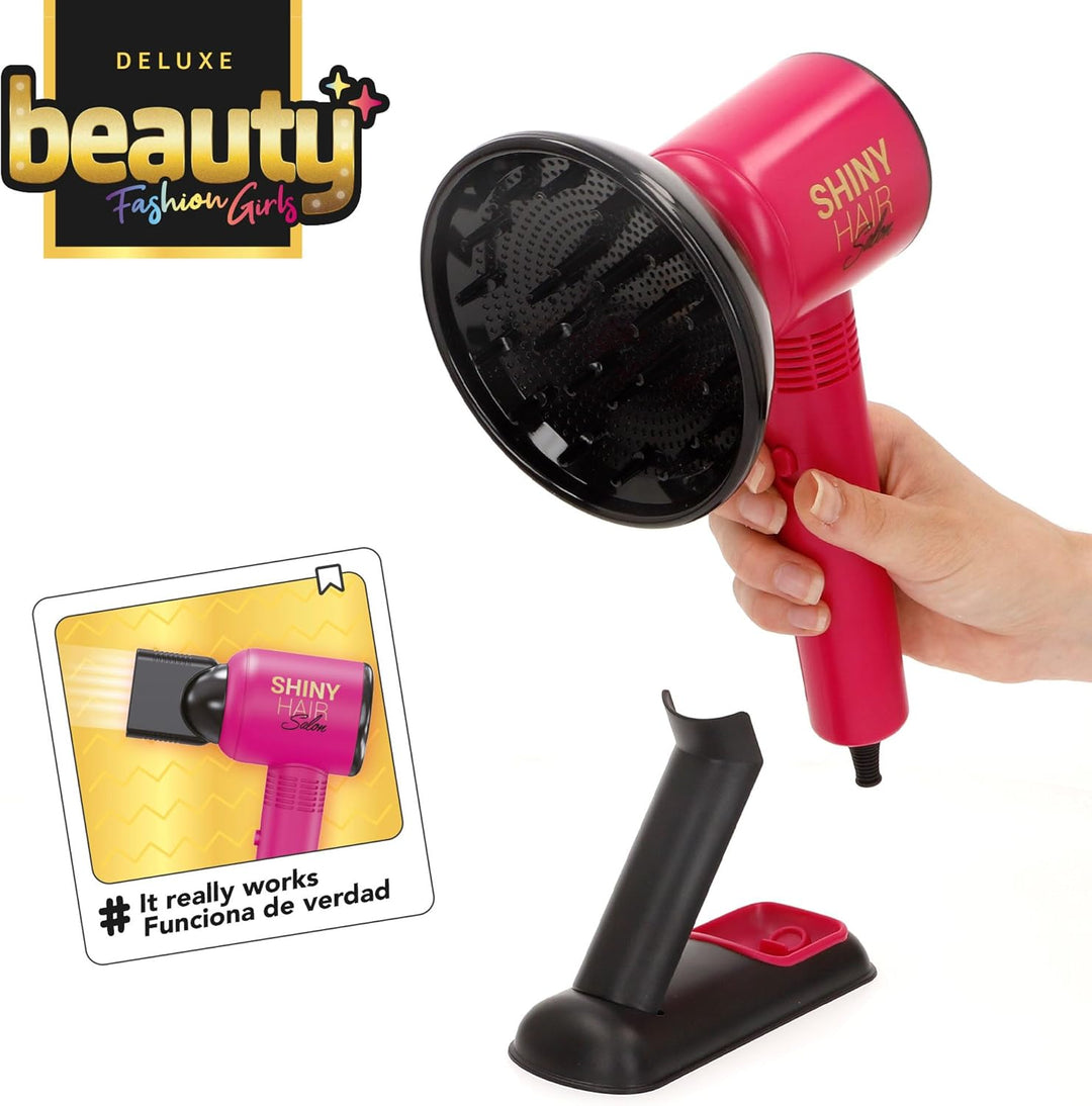 Colorbaby Beauty Friseurspielzeug für Mädchen, Deluxe, Fönbürste, Glätteisen mit Licht und Klang, re
