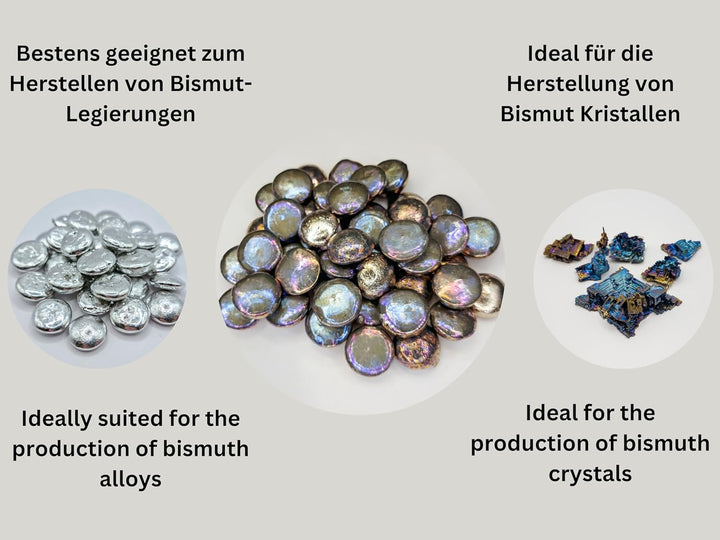 Bismut Bismuth Wismuth 1000g, 500g, 100g Bi99,99% 4N reines Bismut Pellets (100g)