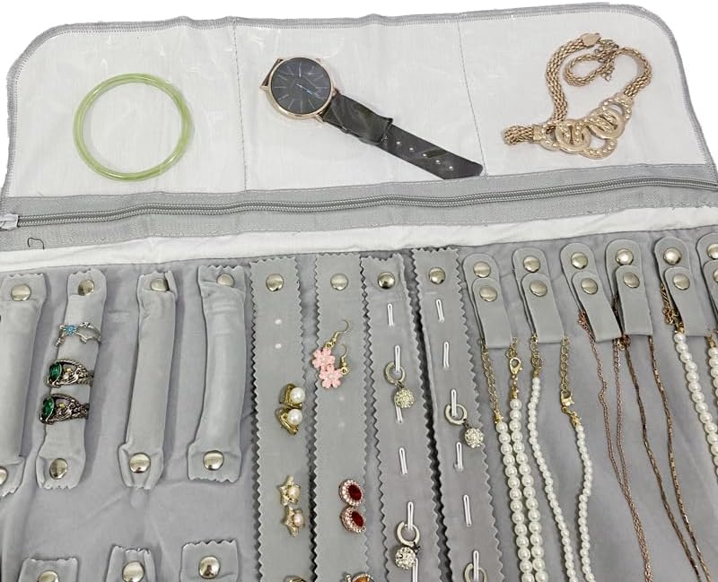 Rolltasche für Schmuck Organizer, Faltrolle für Juweliere, grosse Kapazität und praktisch tragbar, f