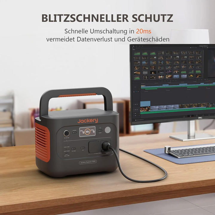 Jackery Solargenerator 1000 v2 mit 100W Solarpanel, 1070Wh LiFePO4 Tragbare Powerstation mit M Tragt