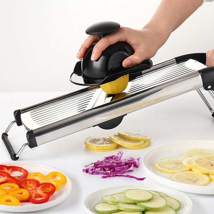 HI NATURE™ Edelstahl Gemüseschneider Mandoline – Verstellbarer Gemüse Mandolinenschneider mit Schnit