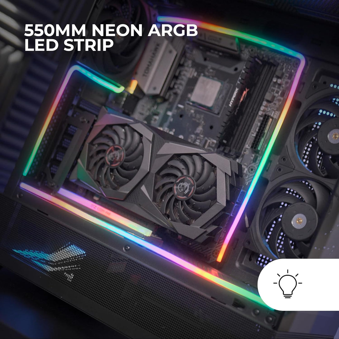 Mars Gaming MLT-ONE, NEON ARGB 550mm LED Strip, 5V 3 Pin Kompatibel mit Hubs und MB ARGB, Flexibler