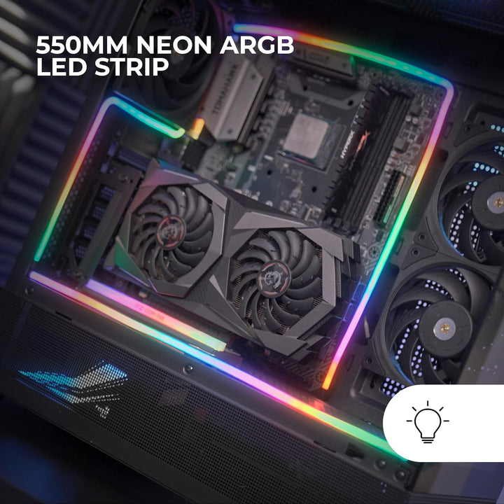 Mars Gaming MLT-ONE, NEON ARGB 550mm LED Strip, 5V 3 Pin Kompatibel mit Hubs und MB ARGB, Flexibler