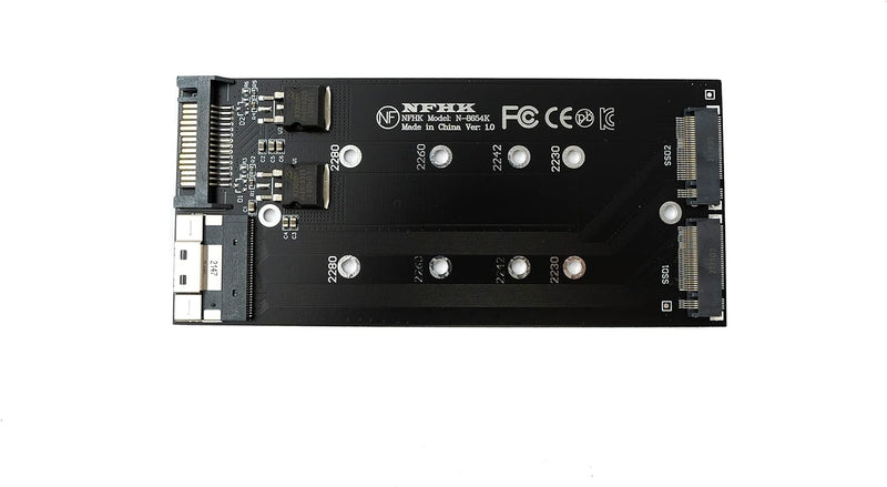 SYSTEM-S NVME M.2 Adapter 2X AHCI zu PCIE Express 3 4.0 Slimline SFF-8654 8X Raid Card