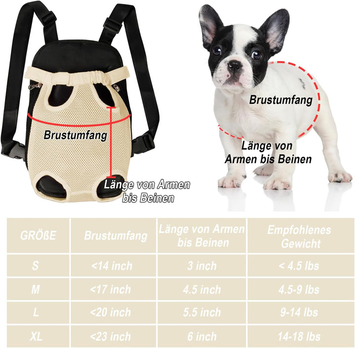 FEimaX Hunde Rucksack Hundetragetasche Verstellbar Frontrucksäcke Atmungsaktiv und Bequem Haustier T