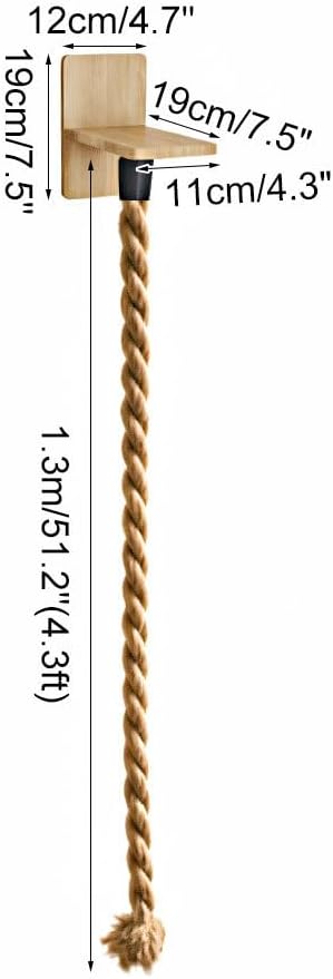 Katzenkletterseil, 1,3 m/1,5 m Wandmontiertes Sisalseil zum Klettern und Kratzen für Katzen an der W