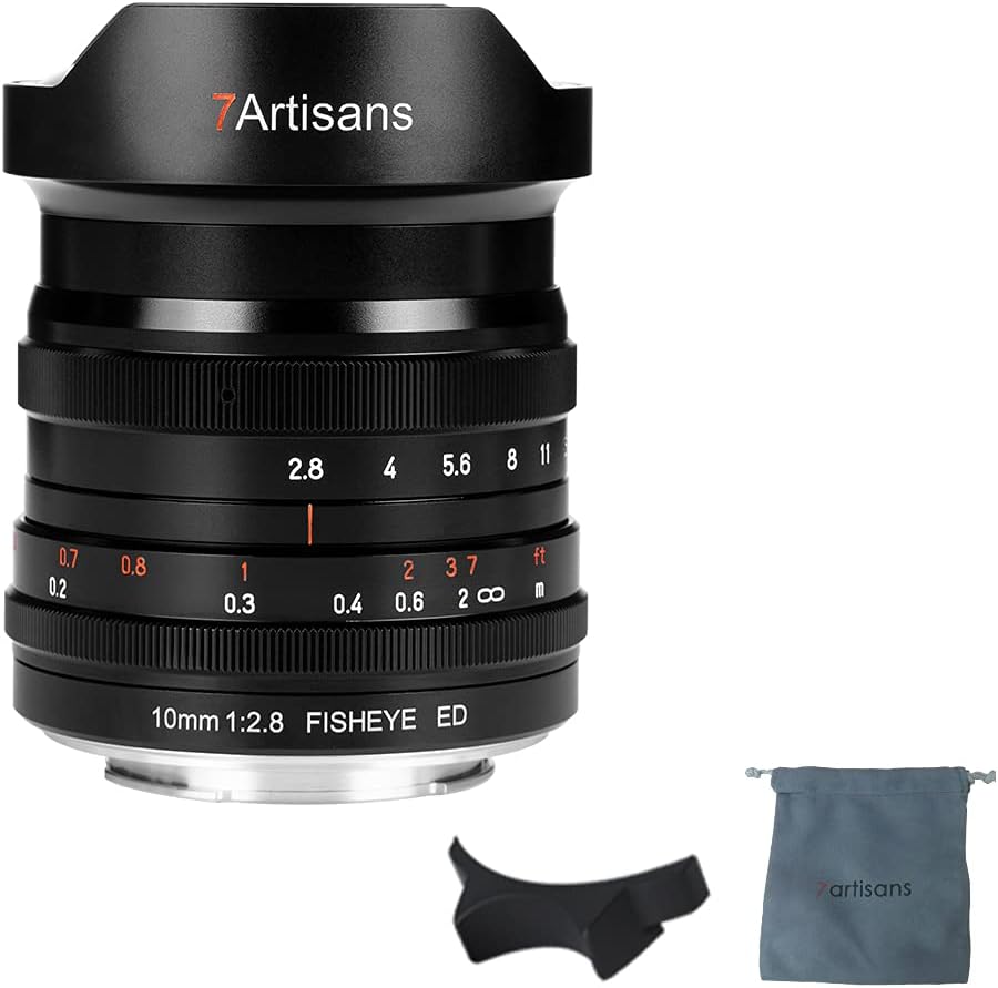 7artisans 10 mm F2,8 Vollformat-Fischaugenobjektiv, Ultra-Weitwinkel-Fischaugenobjektiv, 178° manuel