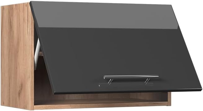 Vicco Hängeschrank Fame-Line, Anthrazit Hochglanz/Goldkraft Eiche, 60 cm | zur Kombination mit weite