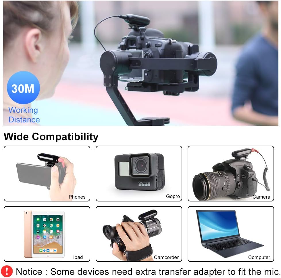 Mini Wireless Lavalier Mikrofon System,LENSGO LWM-318C 20-Kanal UHF Professional Omnidirektionales K