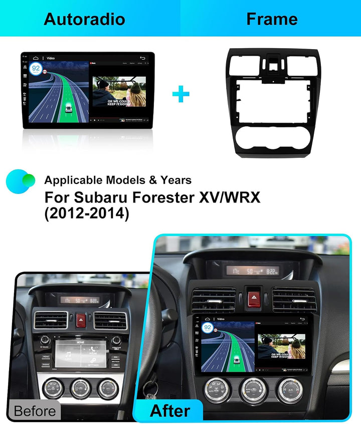 2G+64G BXLIYER 9 Zoll Autoradio für Subaru Forester/XV/WRX 2013-2018 GPS Navigation - Wireless CarPl