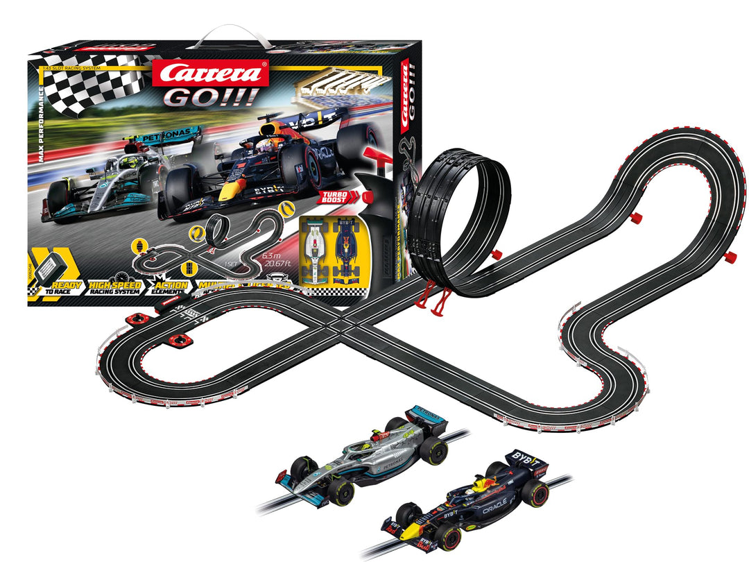 Carrera GO Max Performance Rennstrecken-Set für Erwachsene & Kinder ab 6 Jahren 6.3m Länge Rennbahne