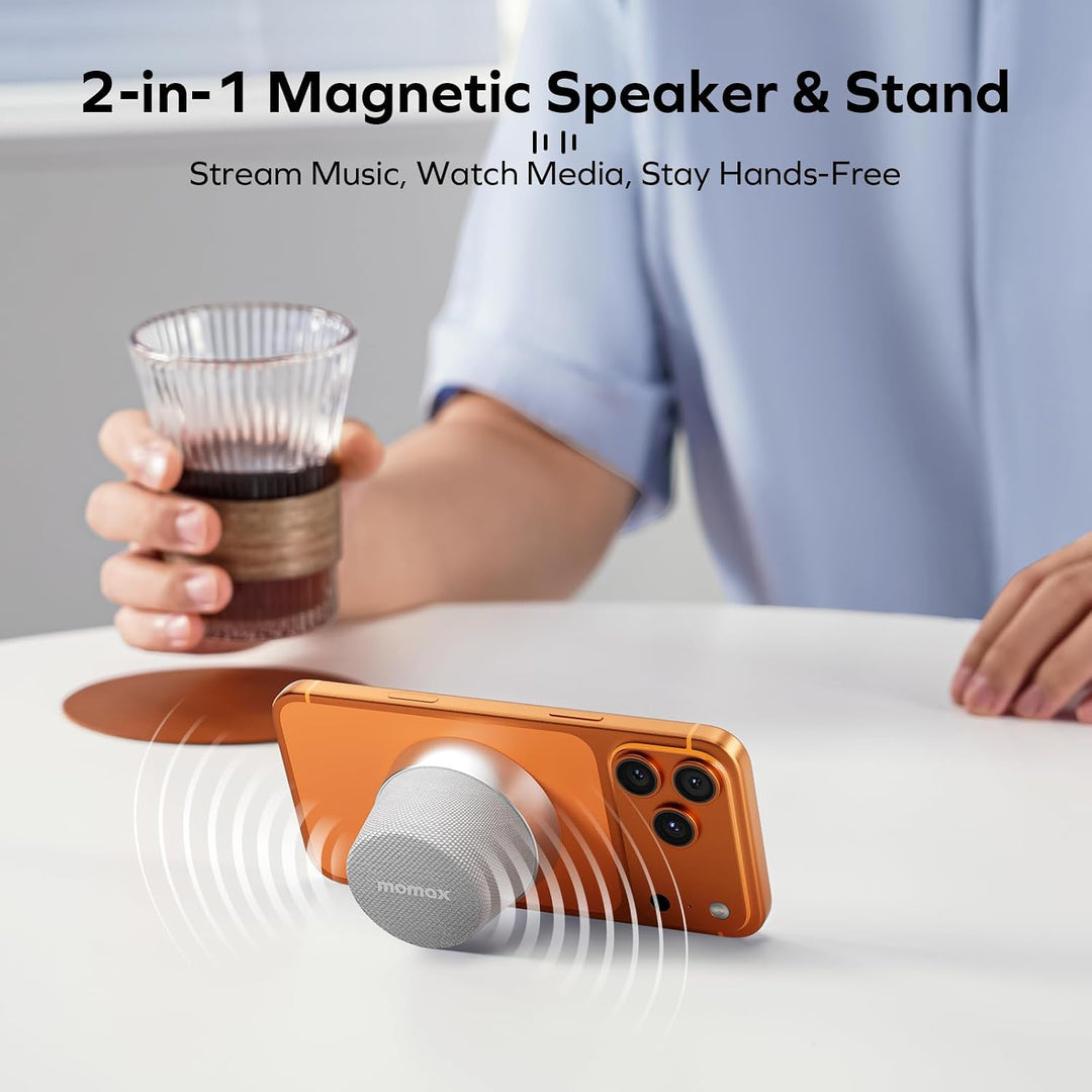 MOMAX Magnetisch Tragbarer Wireless Lautsprecher Speaker, IPX6 Wasserdicht Mini Musikbox,Verbesserte