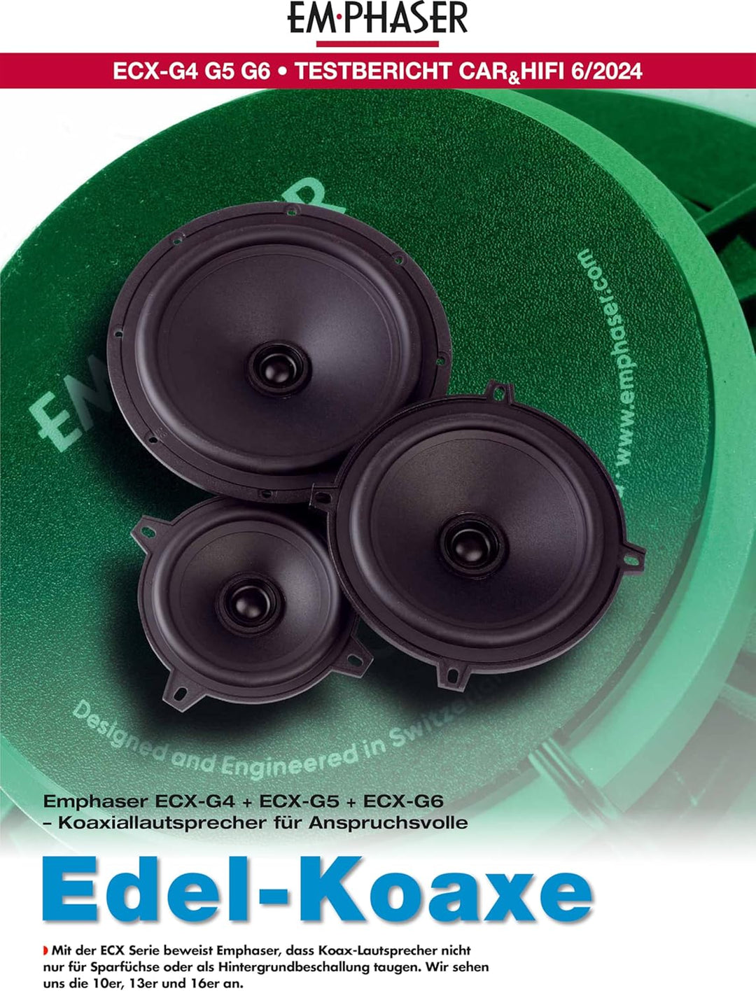 EMPHASER ECX-G4 – 10 cm / 4“ Auto Lautsprecher, Koaxial System für PKWs und Reisemobile, Sound Syste