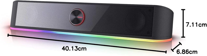 Redragon GS560 Adiemus RGB Desktop-Soundbar, 2.0-Kanal-Computerlautsprecher mit dynamischer Lichtlei