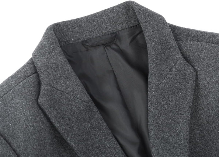 Wintermantel Herren Mantel Lang Slim Fit Herrenmantel Winter Warm Business Mantel Herren Wolle Wollm