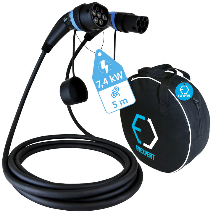 Premium Ladekabel TYP 2 | 32A | 1-3phasig | Kompatibel mit Model S/3/X/Y, i3, ID.3-4-5, E-Tron, Leaf