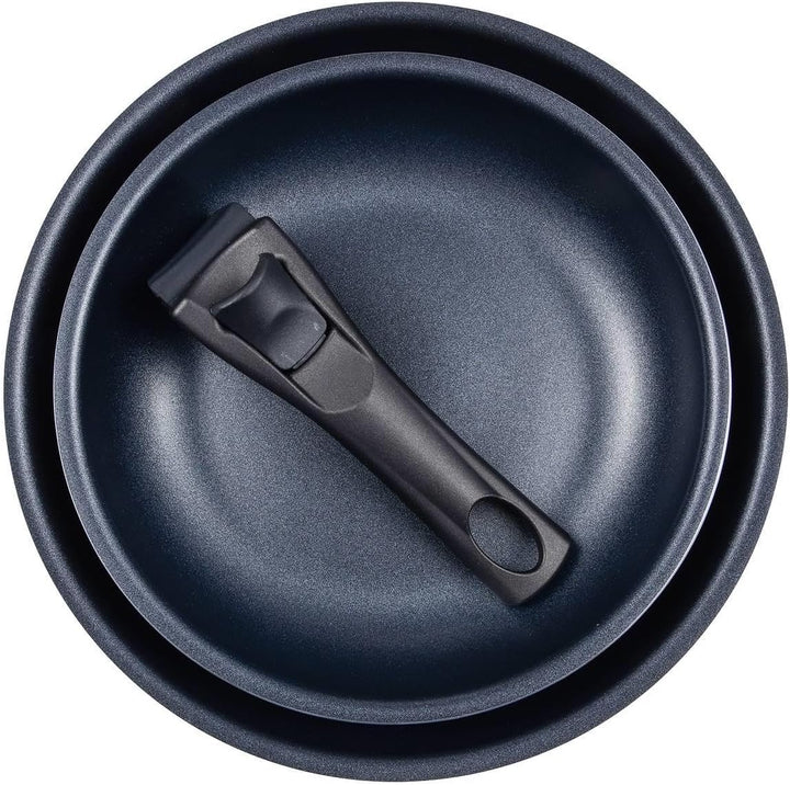 Bergner Click&Cook Pfannen-Set, 2 Stück, Ø 22 cm und 26 cm, mit abnehmbarem Griff aus gepresstem Alu