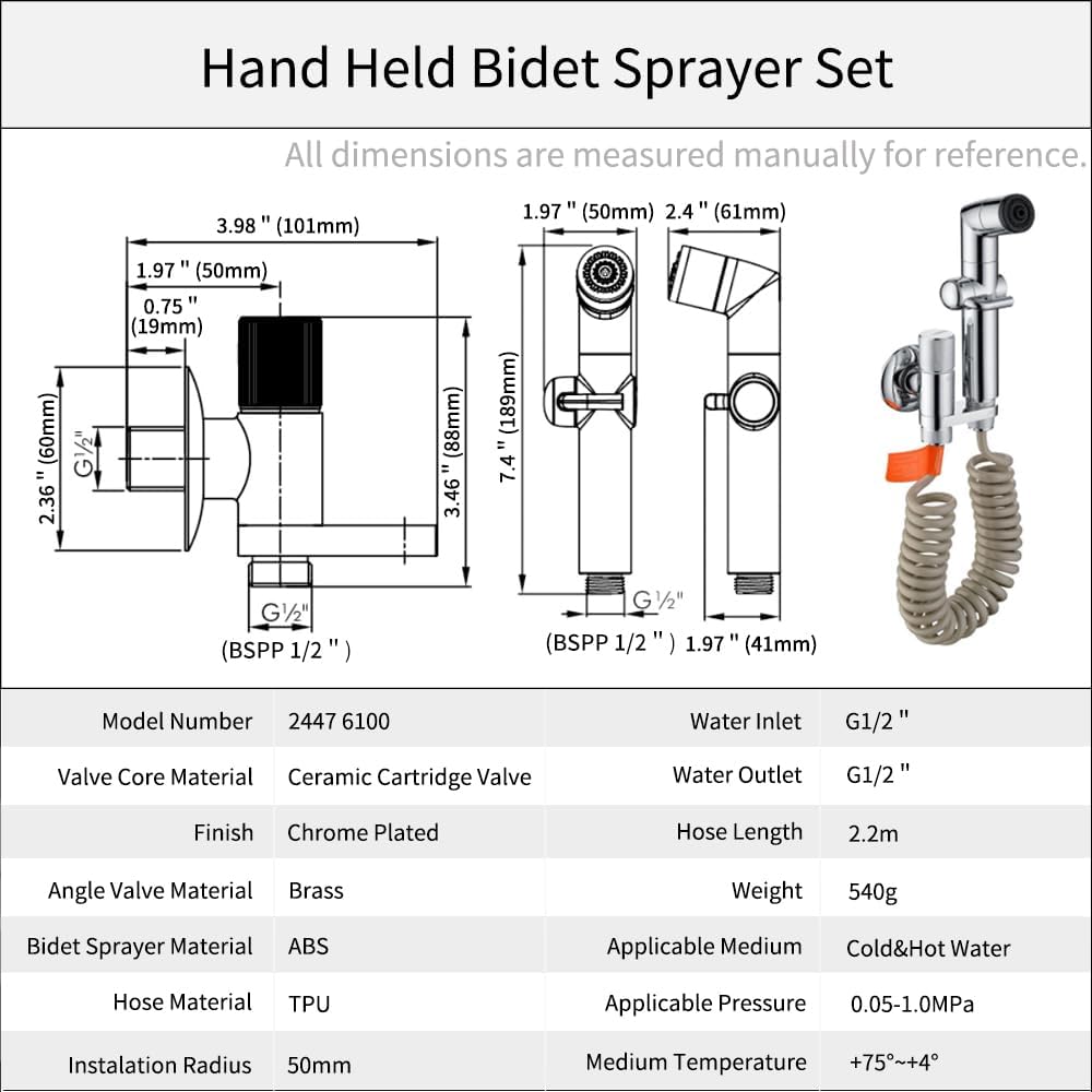 Bidet Handbrause Set für die Toilette, Bidet Handbrause mit Dual Modus, Bidet Handbrause Set- mit ve