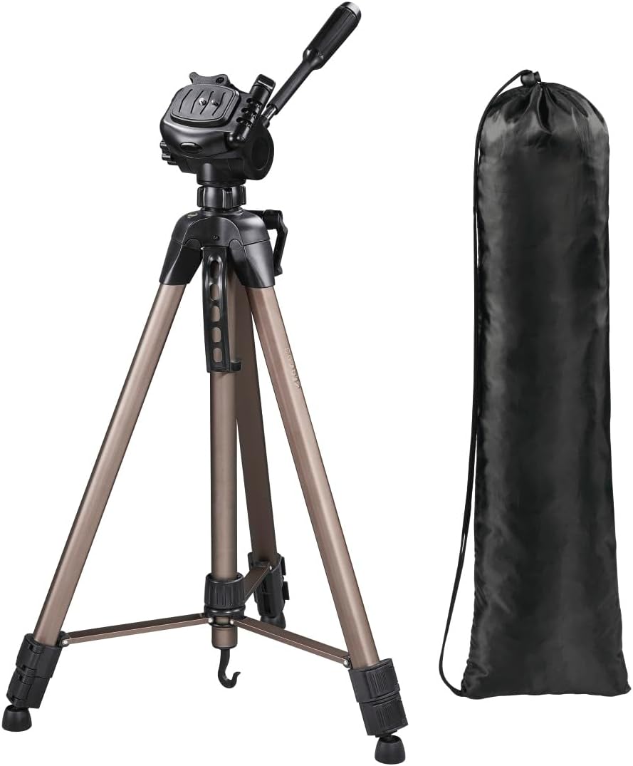 Hama Leichtes Einsteiger-Dreibeinstativ mit 3-Wege-Kopf, Star 63 166-3D, Champagner 66 - 166 cm Sing