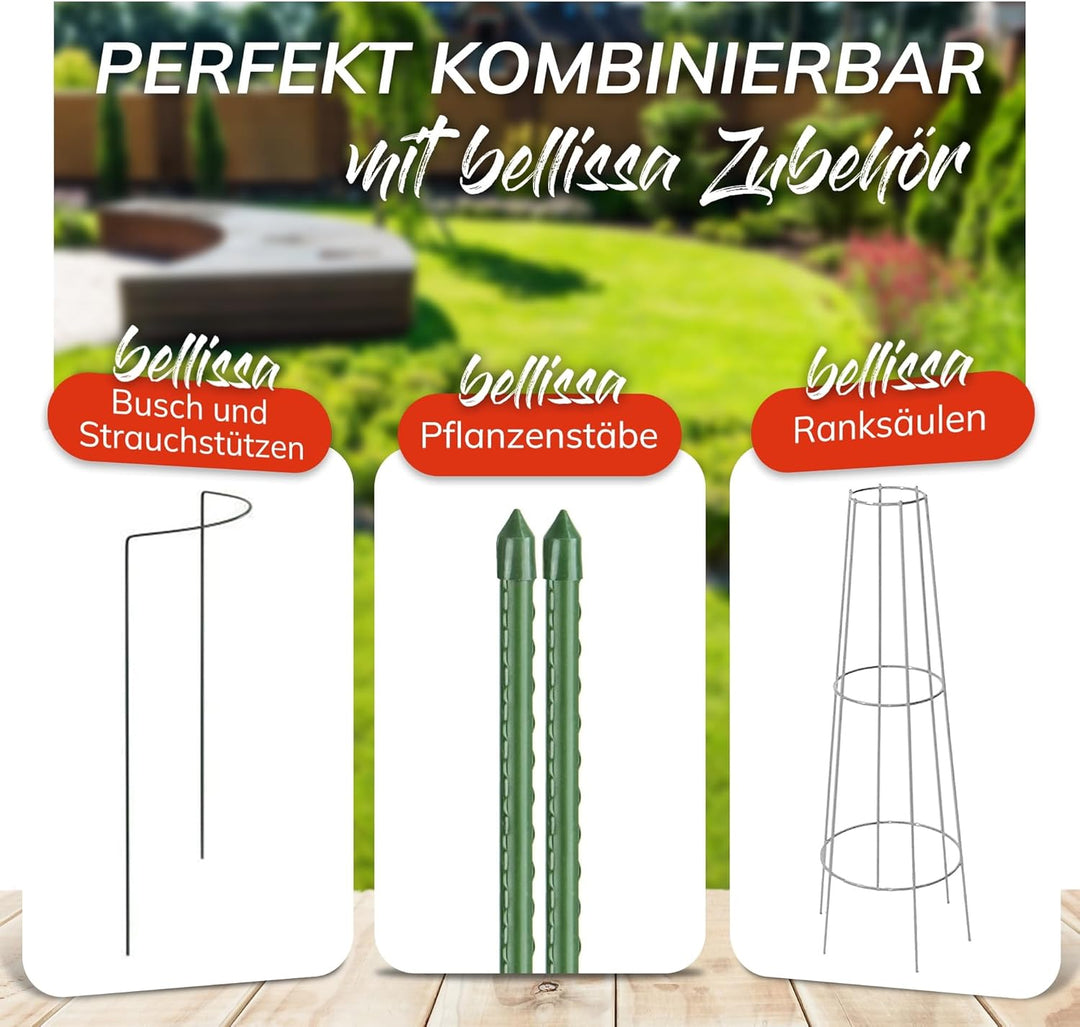 bellissa – Tomaten Rankhilfe aus Stahl 180cm 3er Set verzinkt – Tomatenturm Rankgitter für Tomaten,