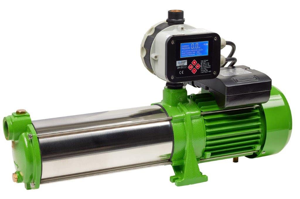 Gartenpumpe Edelstahl 2,2 Kw 11 Bar 8600 L/h Kreiselpumpe mit Drucksschalter/Trockenlaufschutz, Pump