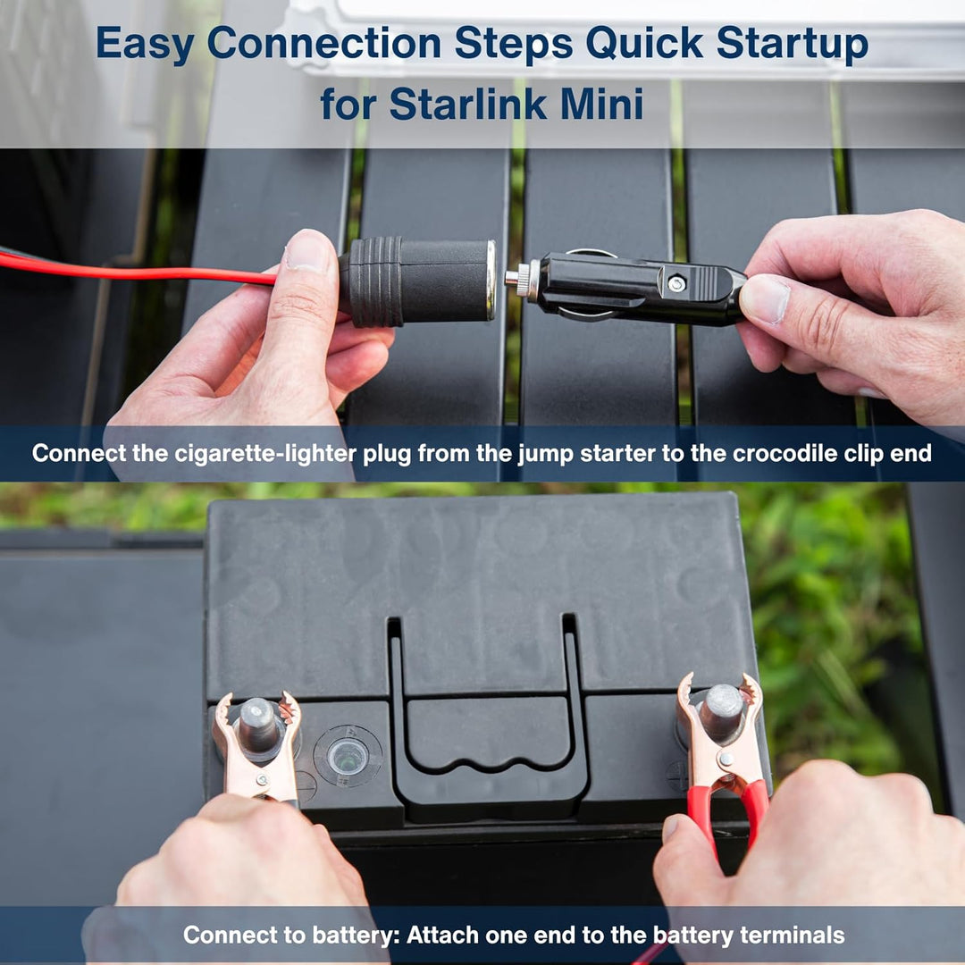Car Battery Connector to DC Female Adapter for Starlink Mini, Direct Vehicle Battery Connection for