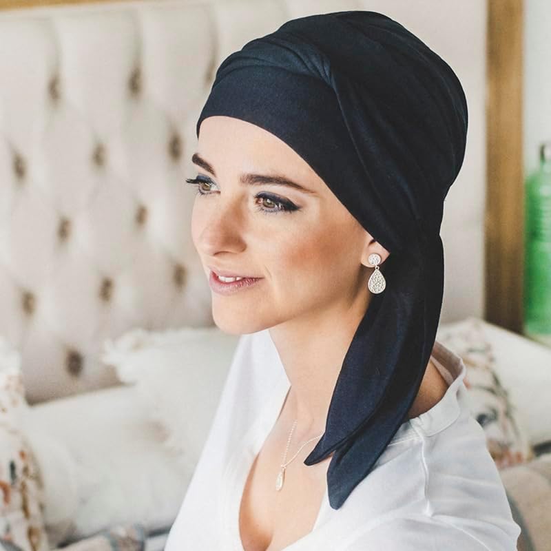 CAREBELL Smooth Onkologe Mütze aus Bambus für Chemotherapie oder Alopezie Marineblau, Marineblau