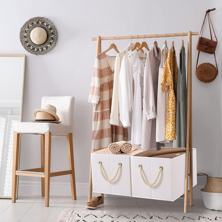 Yawinhe Aufbewahrungsbox Stoff, Faltbare Aufbewahrungsboxen, Waschbare, Offene Stoffbox, für Schlafz