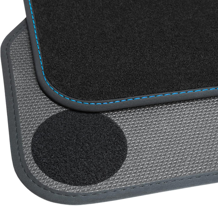 teileplus24 BGF650 Ganzjahres-Fussmatten kompatibel mit BMW i3 I01 2013-2020 Wasserdicht, Naht:Blau,