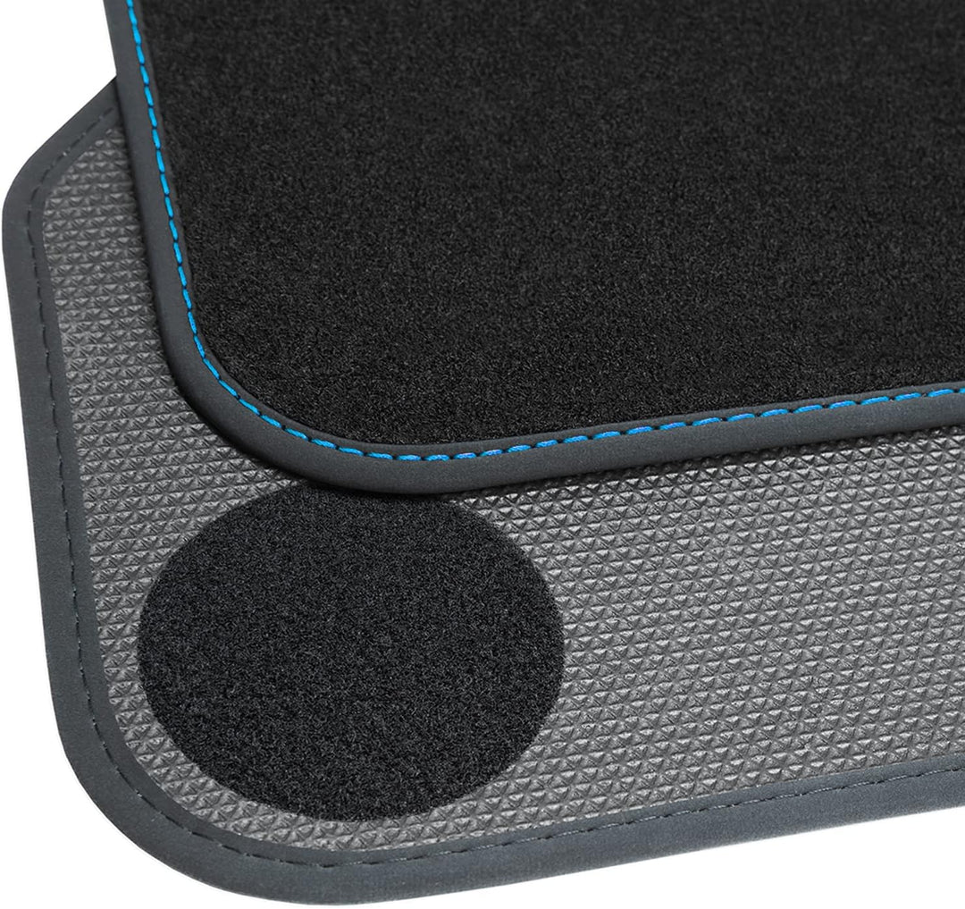teileplus24 BGF650 Ganzjahres-Fussmatten kompatibel mit BMW i3 I01 2013-2020 Wasserdicht, Naht:Blau,