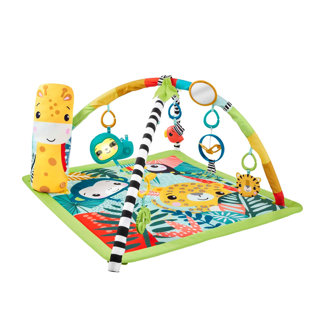 Fisher-Price 3-in-1 Rainforest Spieldecke für Babys, Spielmatte und sensorische Spielzeuge für das S