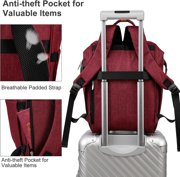 Rucksack Damen, Schulrucksack Mädchen Teenager, Laptop Rucksack mit USB-Ladeanschluss für Arbeit, Wa