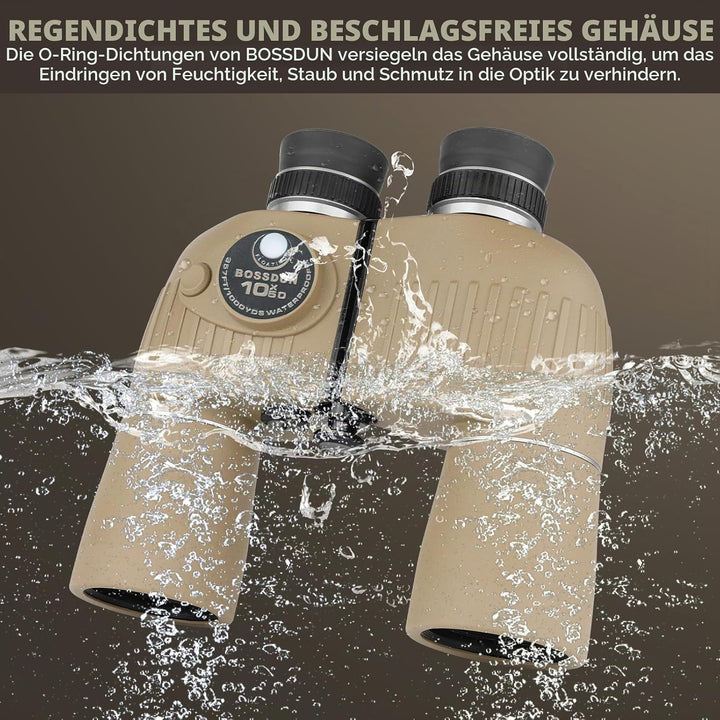10x50 Marine Fernglas,Fernglas mit Nachtsicht Entfernungsmesser und Kompass, für Wassersport-Enthusi