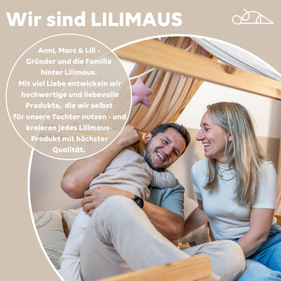 lilimaus Betthimmel Babybett [Beigerosa] - Himmel Babybett aus 100% Baumwolle Musselin Handmade - Be