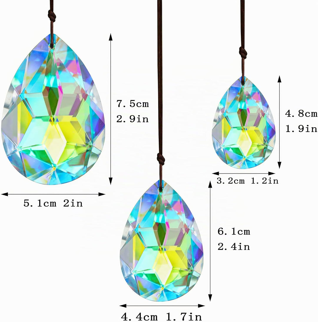 H&D HYALINE & DORA 3 Stück 50/63/76 mm Kristallprismen Kronleuchter Bunte Bauhinia Ornament Anhänger