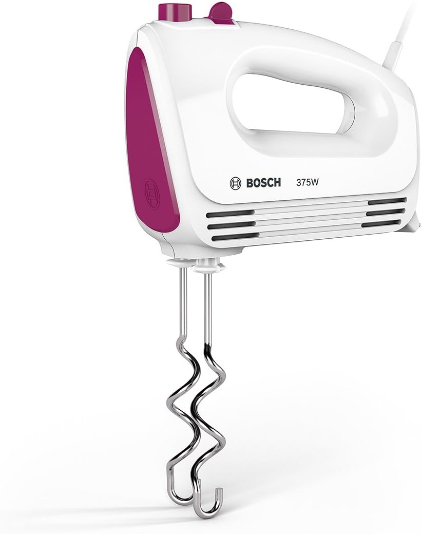 Bosch Handrührer MFQ2210P, Handrührgerät, 2 Rührbesen, 2 Edelstahl-Knethaken, spülmaschinengeeignet,