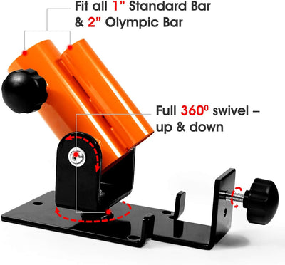 Yes4All SJXD Deluxe T-Bar Row Platform-Full 360° Swivel & Easy to Install-Fits 1" Standard and 2" Ol