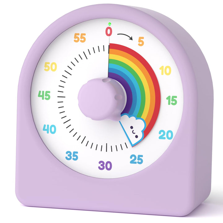 LIORQUE Visueller Timer 60 Minuten Countdown Timer mit Pausenfunktion Lila, Lila