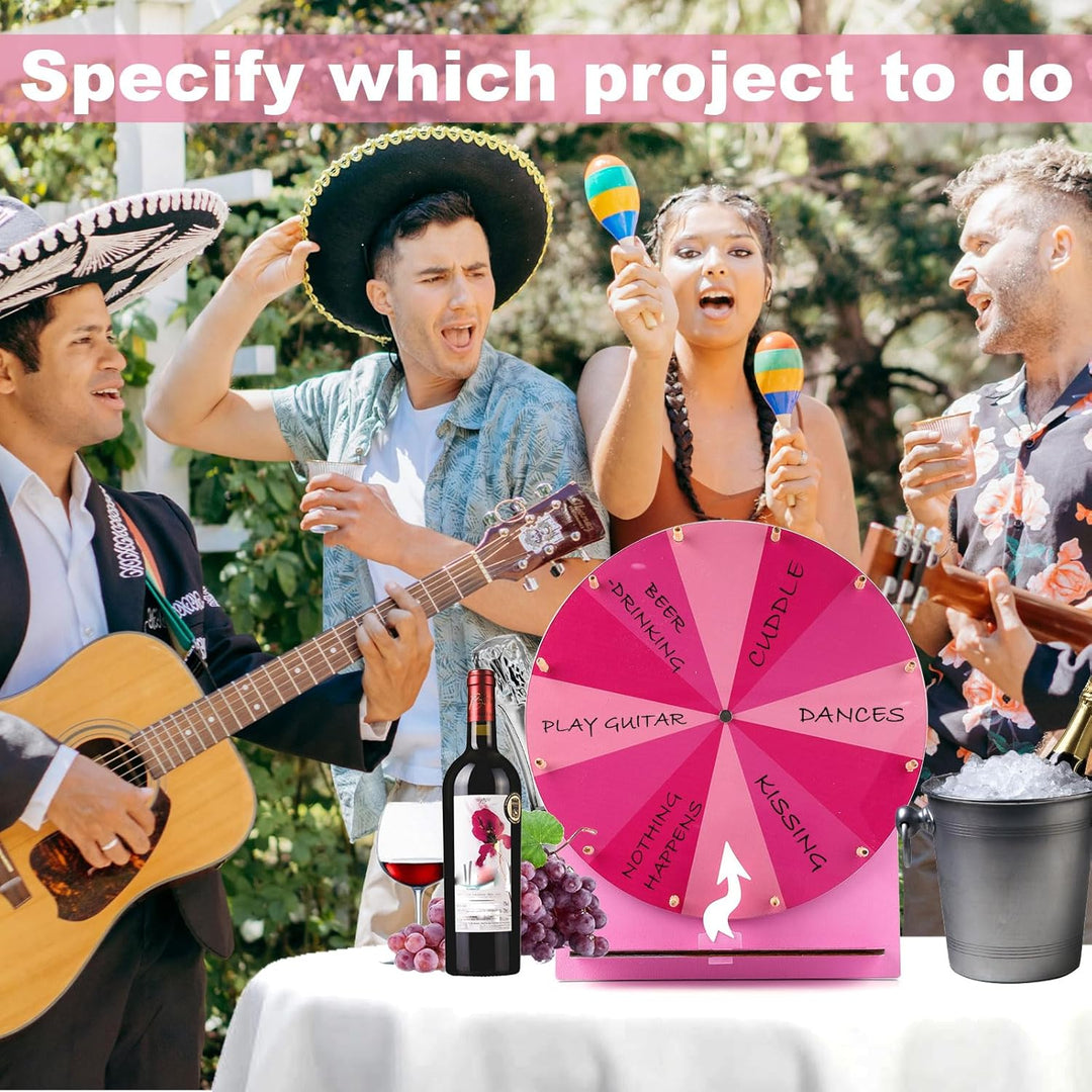 Hölzernes Glücksrad, 29 cm Preisrad Tisch-Glücksrad Tombola-Rad Roulette-Rad für Glücksspiel Preise