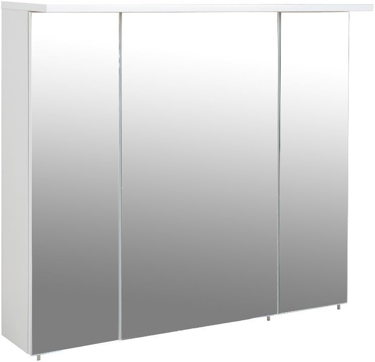 Schildmeyer Spiegelschrank 800.1 Profil Weiss Glanz, 80 x 16 x 72,3 cm, 80 x 16 x 72,3 cm