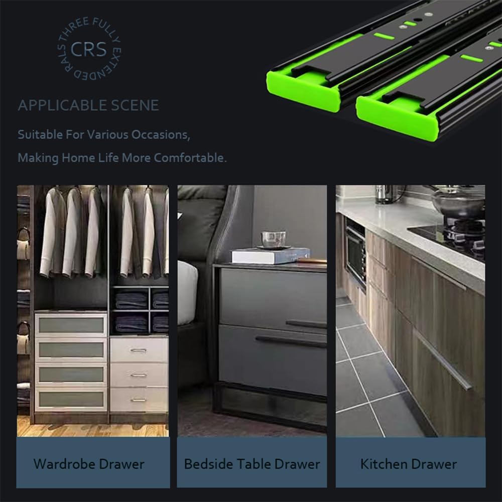 2 Paar Schubladenschienen Softclose,450 mm schubladenauszug vollauszug 45 kg Tragkraft, Kugelauszug