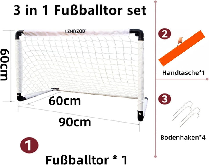 LZHDZQD Fussballtor, Kinder Fussballtor 60x45cm/ 90x60cm/ 115x80cm Fussballtore für Garten Kinder, F