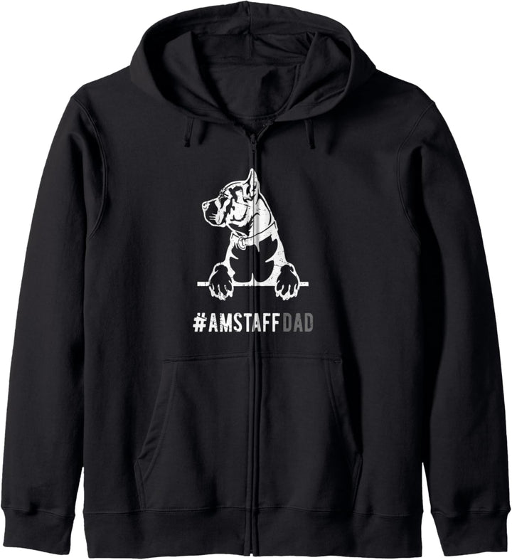 Amstaff Dad Herren Staffordshire Terrier Hund Papa Geschenk Kapuzenjacke