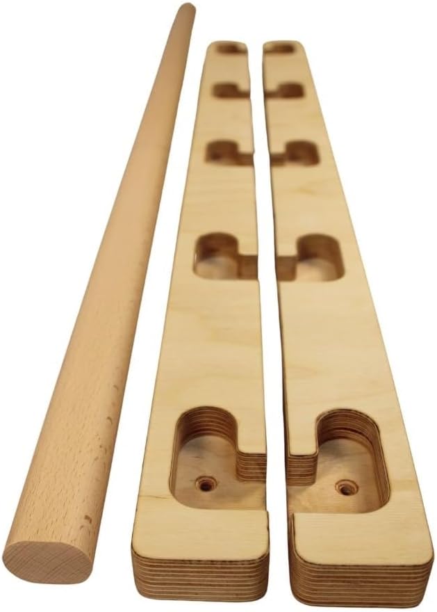 Klimmzugstange für Tür - Verstärkt - Holz - 5-fach verstellbar - Robuste, einfach zu montierendeund
